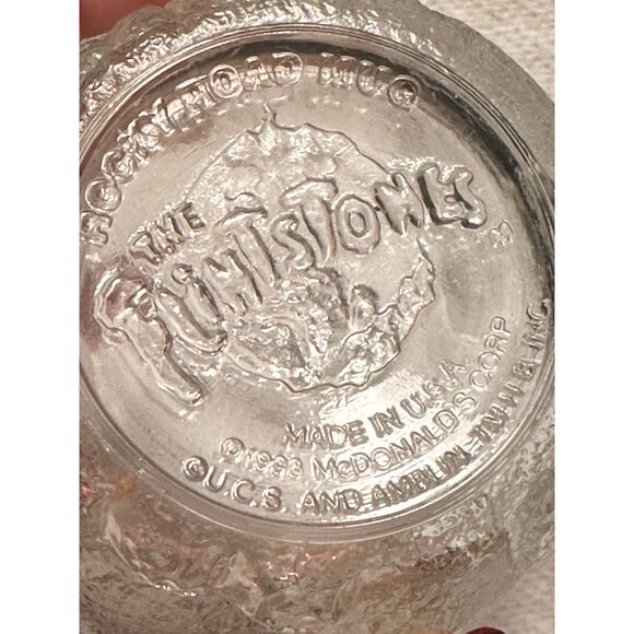 McDonalds Flintstones Rocky Road Mug Textured Frosted Stone Design USA Two 1993 - Picture 8 of 8